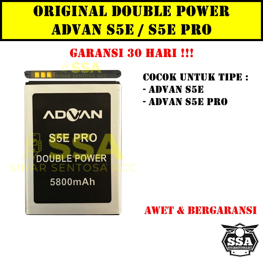 Baterai Original Double Power Advan S5E Pro s5e Batre Batrai Batrei Battery s5epro s 5e s5 e pro Ori HP Batu Batere Garansi Murah Awet