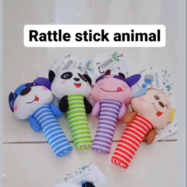 Rattle stick animal/Mainan genggam bayi