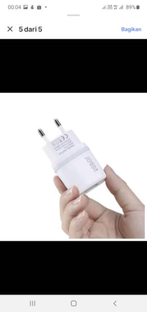 Adaptor charger ces cas robot RT-K7 K7 quick charge output 5V 1A fileproof white plus kabel micro