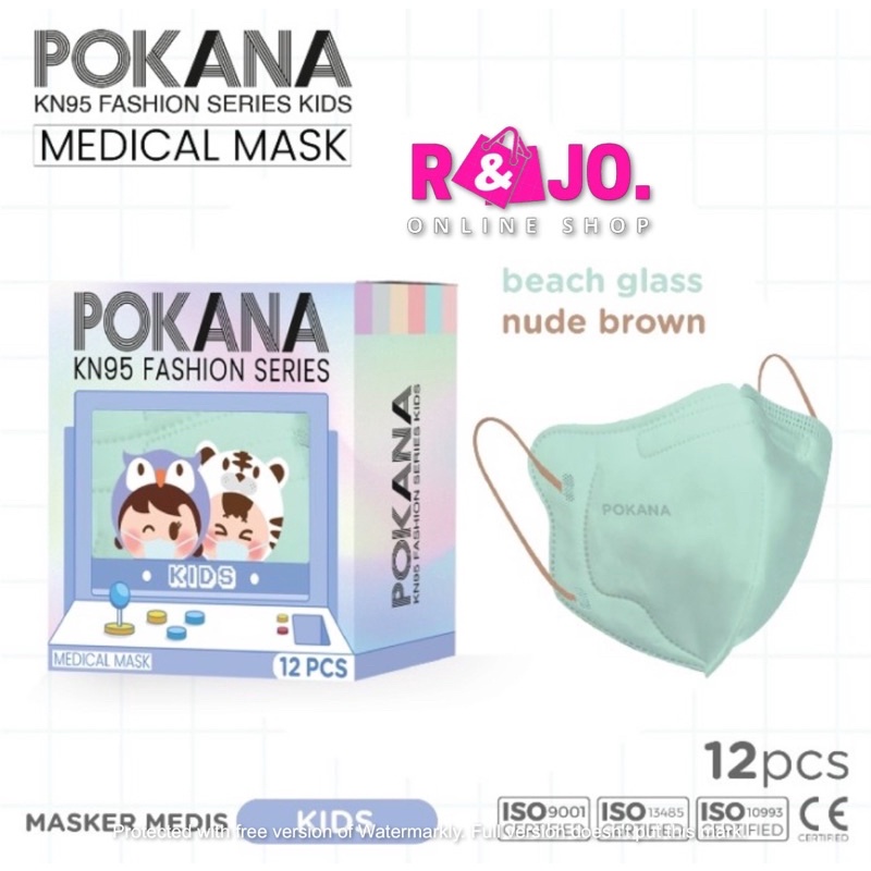 POKANA KN95 6ply FASHION SERIES KIDS Earloop MEDICAL Face Mask