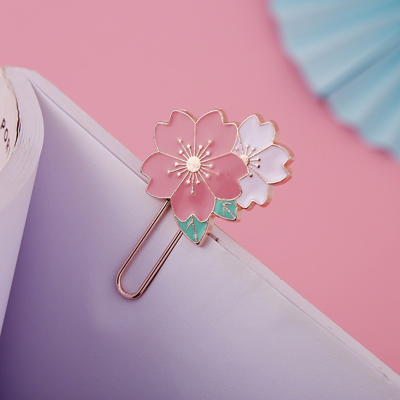 Korea Japanese Sakura Bookmark Paper Clip