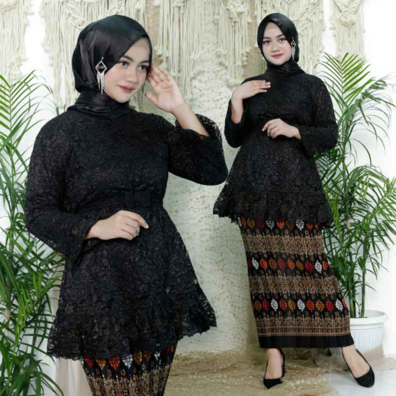 ADE&gt; SET KEBAYA KEJORA / BAJU KEBAYA BRUKAT MODERN / KEBAYA WISUDA MODERN - OUTFIT KEBAYA PESTA CTK