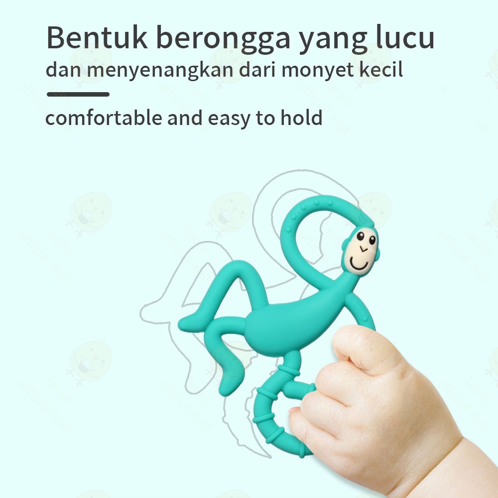 Lacoo Teether bayi silikon Gigitan bayi BPA Free motif monyet