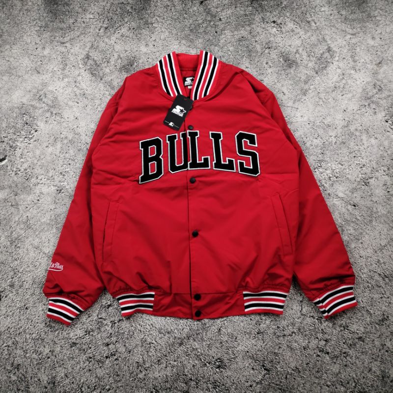 VARSITY CHICAGO BULLS RED FULL BORDIR AUTHENTIC PREMIUM FULLTAG &amp; LEBEL