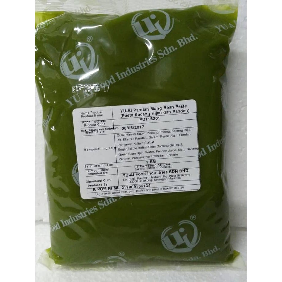 

Yu Ai Pandan Filling / Isian Roti- pao- pia - 1 kg