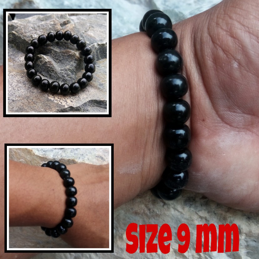 Promo Gelang Natural Giok Black Jade Aceh Terapi Size 9mm