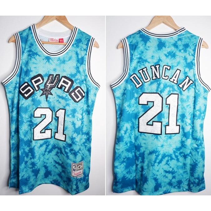 ORIGINAL JERSEY BASKET NBA CONSTELLATION SPURS #21 TIM DUNCAN BIRU M&N