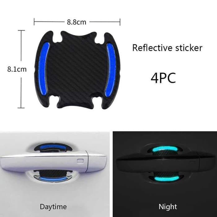 PELINDUNG GAGANG PINTU MOBIL HANDLE PINTU CARBON FIBER KARET REFLEKTOR