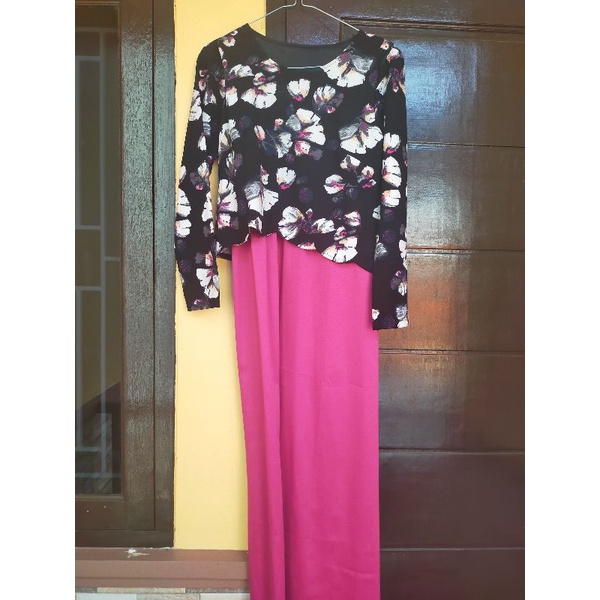 dress bunga pink preloved