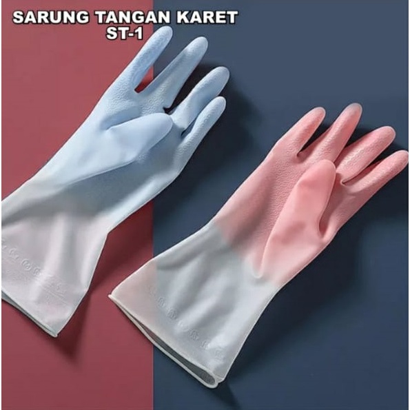 DISKON Sarung Tangan Karet Sarung tangan karet cuci piring anti air Sarung Tangan Cuci Piring / Sarung Tangan Ibu Rumah Tangga COD