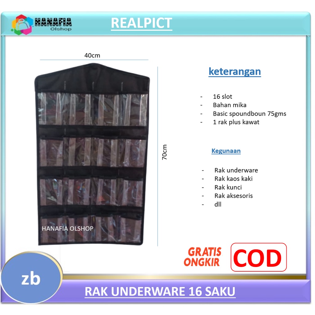 (KUALITAS PREMIUM )RAK UNDERWEAR GANTUNG / RAK KAOS KAKI / RAK UNDERWARE POLOS