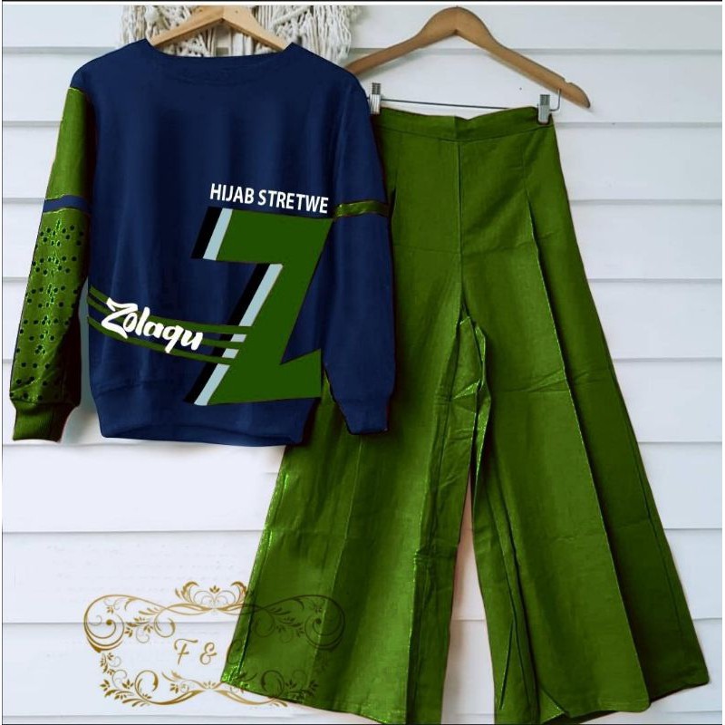 SET SRETWE FASHION PAKAIAN WANITA SETELAN ATASAN DAN CELANA KULOT BAHAN BABYTERRY FEHM