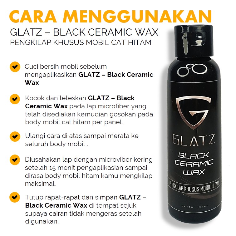 Pengkilap Body Mobil Hitam GLATZ Black Ceramic Wax Semi Nano Coating