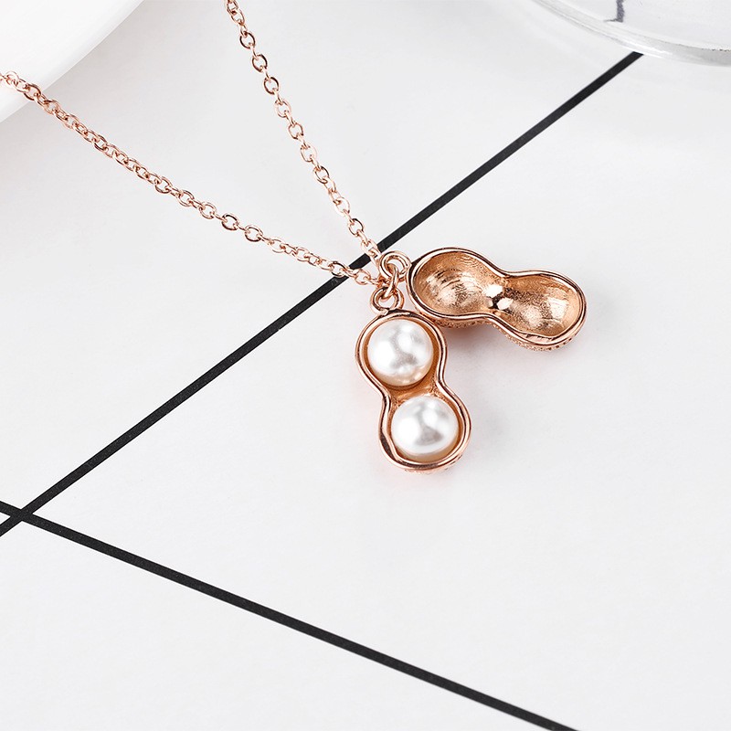 Kalung Fashion Korea Titanium Anti Karat Model Kacang