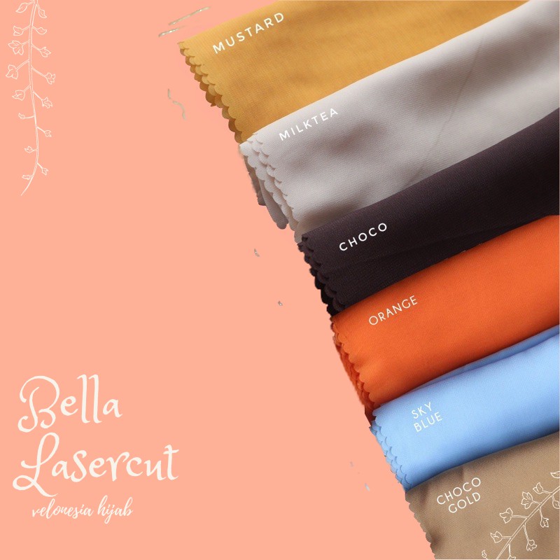 Hijab Segi Empat Bella Lasercut Polycotton Square 110x110 | Bella Square Lasercut