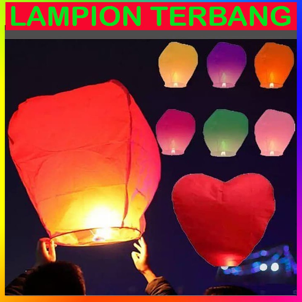 Lampion Terbang /Lentera Terbang / Flying Sky Lanterns Lentera Terbang Lampion Kertas (Warna Warni)