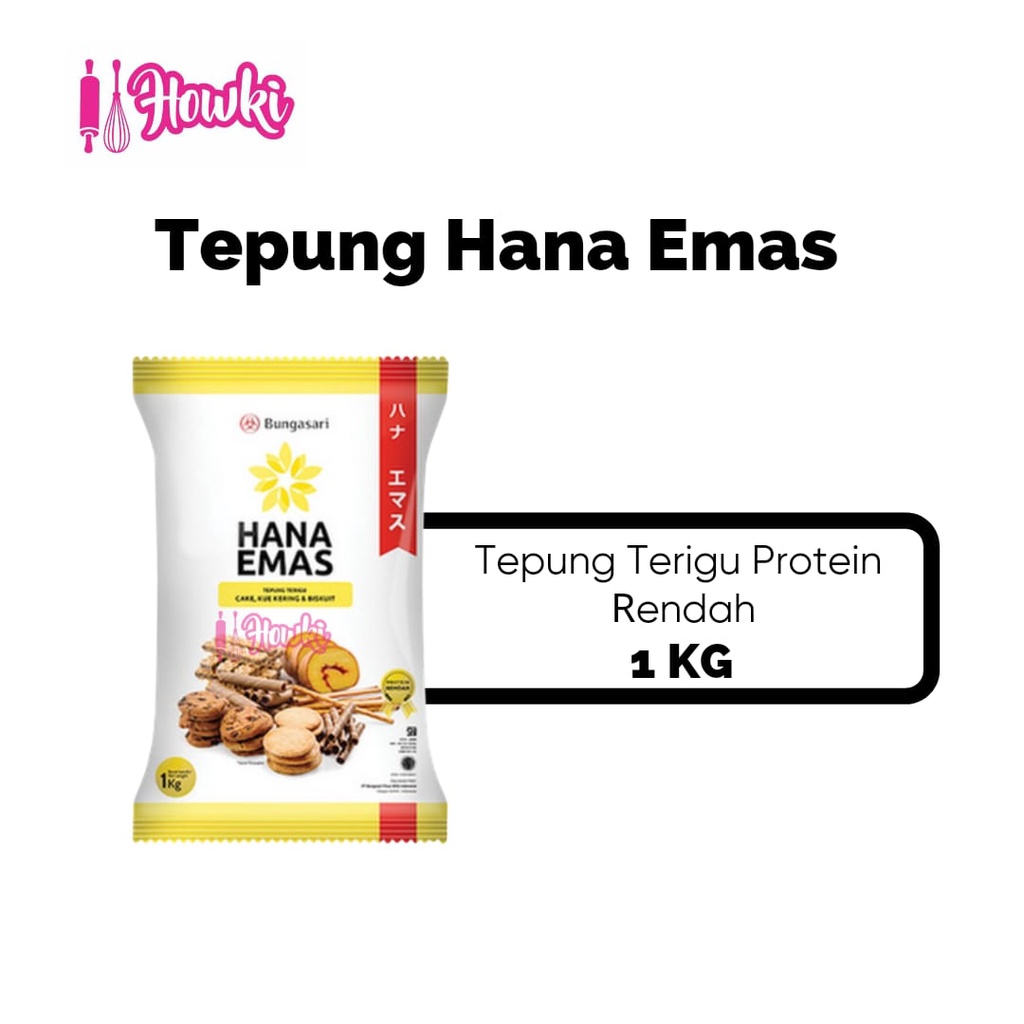 

Tepung protein rendah HANA EMAS 1 kg