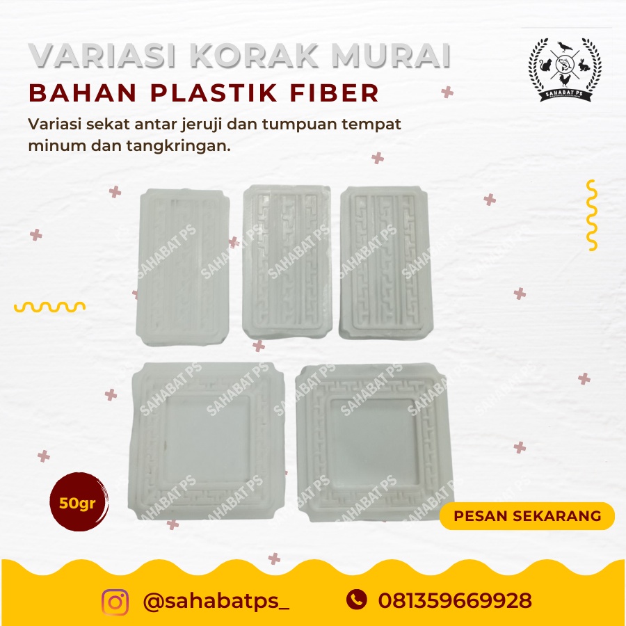 VARIASI SANGKAR KOTAK PUTIH PLASTIK AKSESORIS KANDANG SANGKAR BURUNG