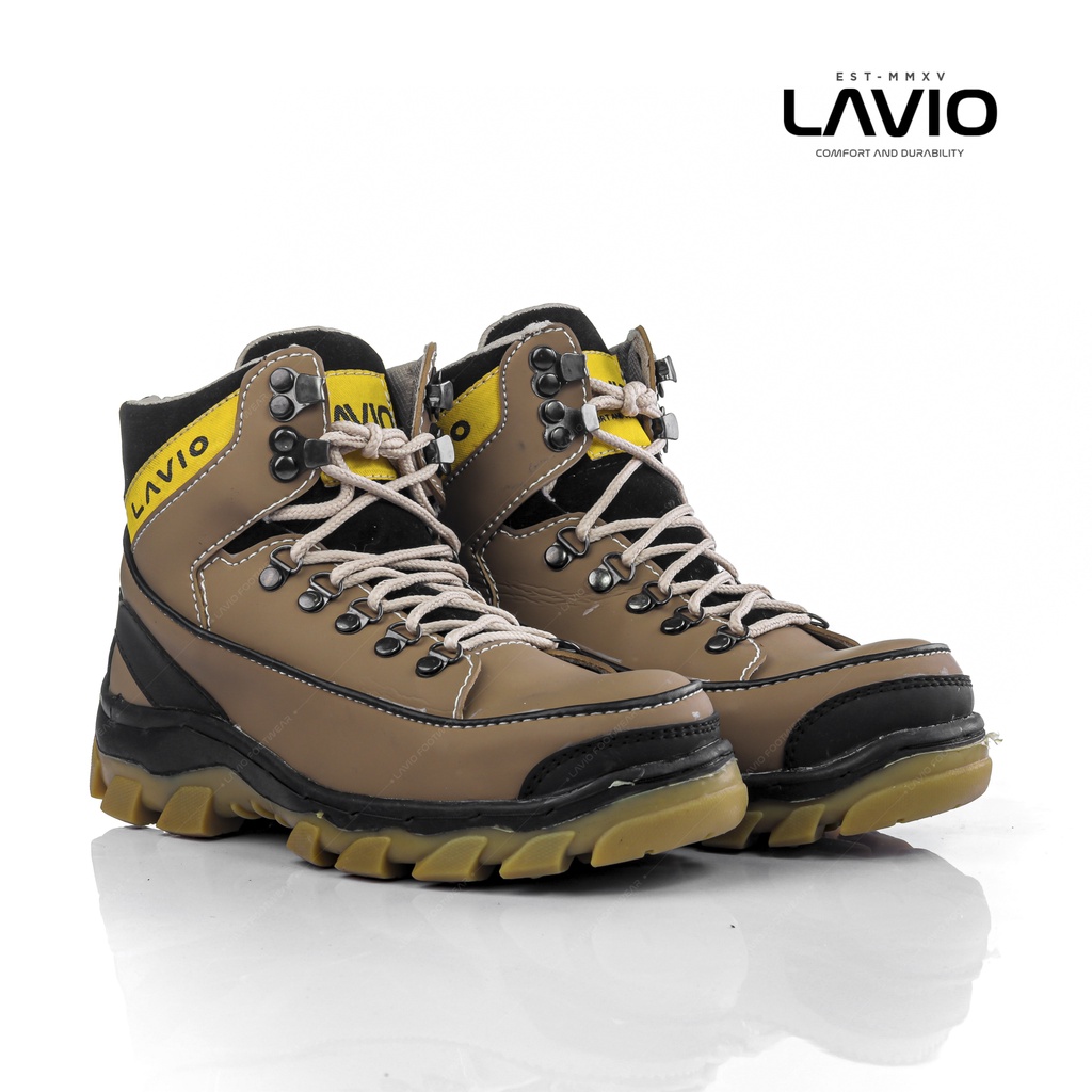 Sepatu Safety Boots Pria Ujung Besi Keren Terlaris Lavio Wood