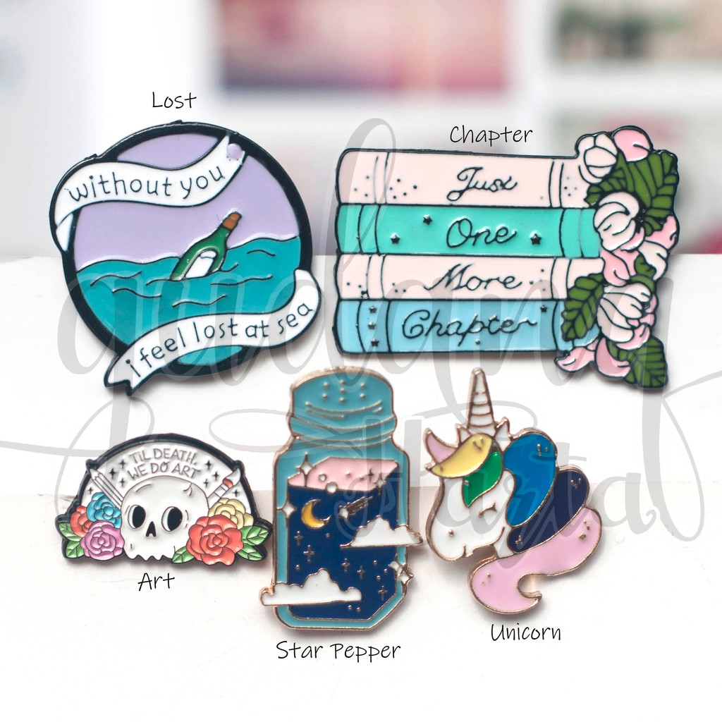 Pin Unicorn Art Book Lovers Sea Bros Tas Lucu Unik GH 208158