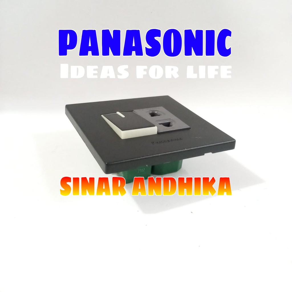 SAKLAR + STOP KONTAK UNIVERSAL HITAM STYLE E PANASONIC WESJ 78029B 3119H