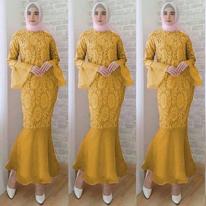 PROMO!! MAXI DRESS MUSLIM\\U002F MAXY HIJAB PESTA CANTIK - MERMAID (VS) - MOCCA