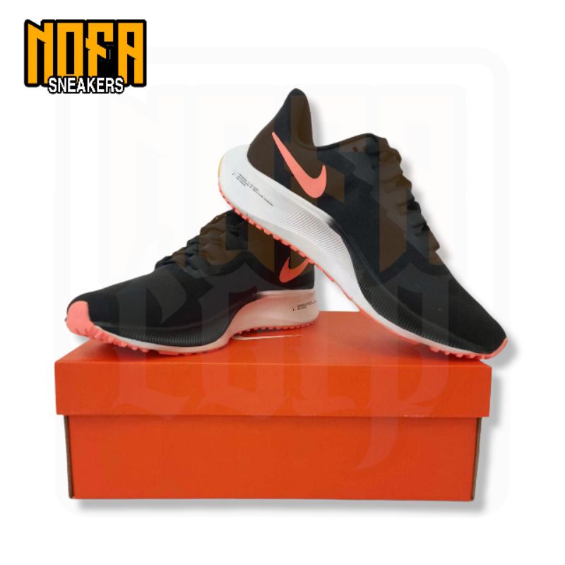 Jual Nike Air Zoom Pegasus 37-Black/Bright Mango-White | Shopee Indonesia