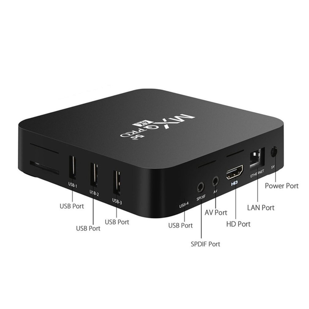 WTW MXQ Pro Android TV Box 4G RAM+64G ROM Network Set-Top Box 5G WiFi Home Remote Control Media Player Set Top Box Android Smart TV Box