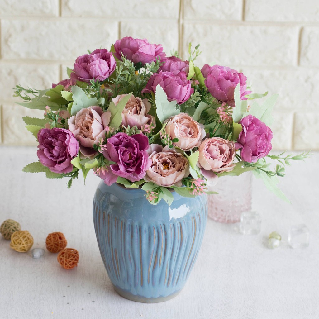 [6 Tangkai] Bunga Peony Pastel X6 / Bunga Plastik / bunga Artificial Dekorasi Buket Bunga (1 kg isi 25 pcs)