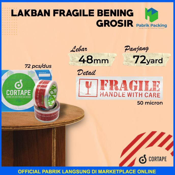 

Lakban Fragile Handle With Care Bening 48 Mm X 72 Yard Termurah 1 Dus Leovivi96Out