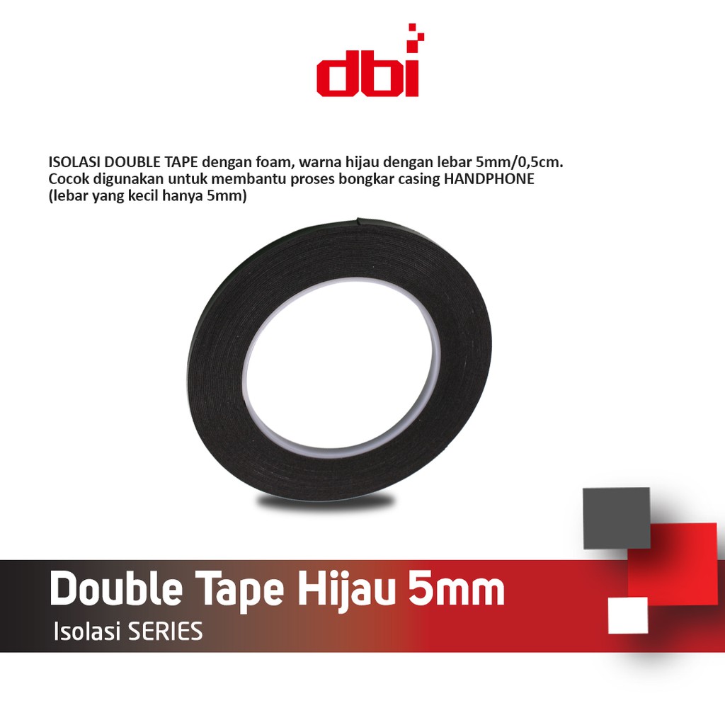 Isolasi Double Tape Foam Busa 5mm Hijau