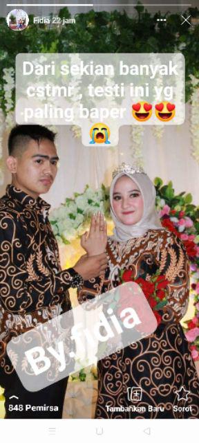 Baju Batik Couple Gamis Sekar Wangi Kupu