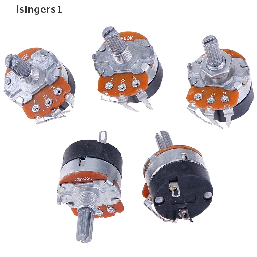 (lsingers1) 5pcs Potentiometer Karbon B500K WH138-4 Ohm Dengan Saklar