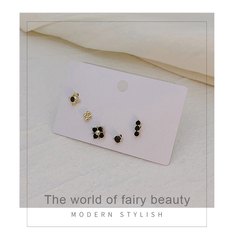 5pcs / Set Anting Stud Hypoallergenic Non Tarnish Untuk Wanita