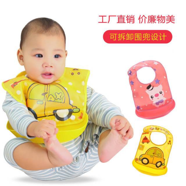 Celemek Bayi Silikon Slabber Bayi WaterProff  Anti Kotor Alas Makan Bayi Apron Bayi Celemek Makan