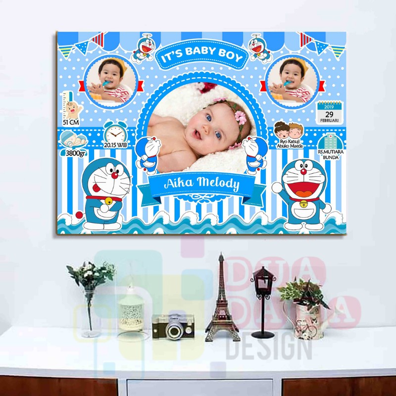 Biodata Baby Bayi 30x40 cm Bingkai foto Mdf Hiasa Dinding Dekorasi Rumah Kamar Pajangan Wall Decor C