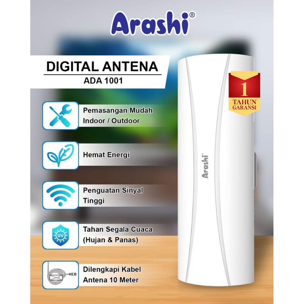 ARASHI ANTENA DIGITAL ADA 1001 INDOOR/OUTDOOR