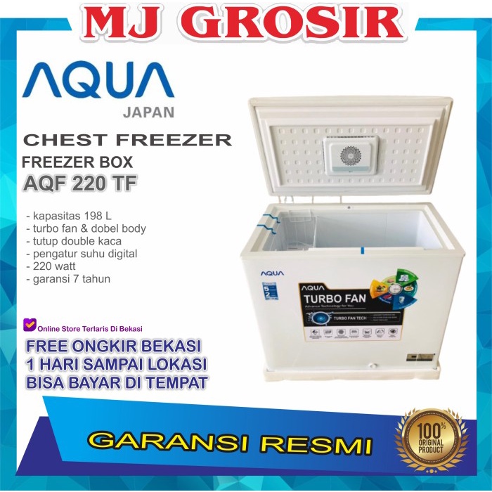 Segera Beli AQUA AQF 220 TF CHEST FREEZER BOX 220TF LEMARI PEMBEKU 200 LITER Limited