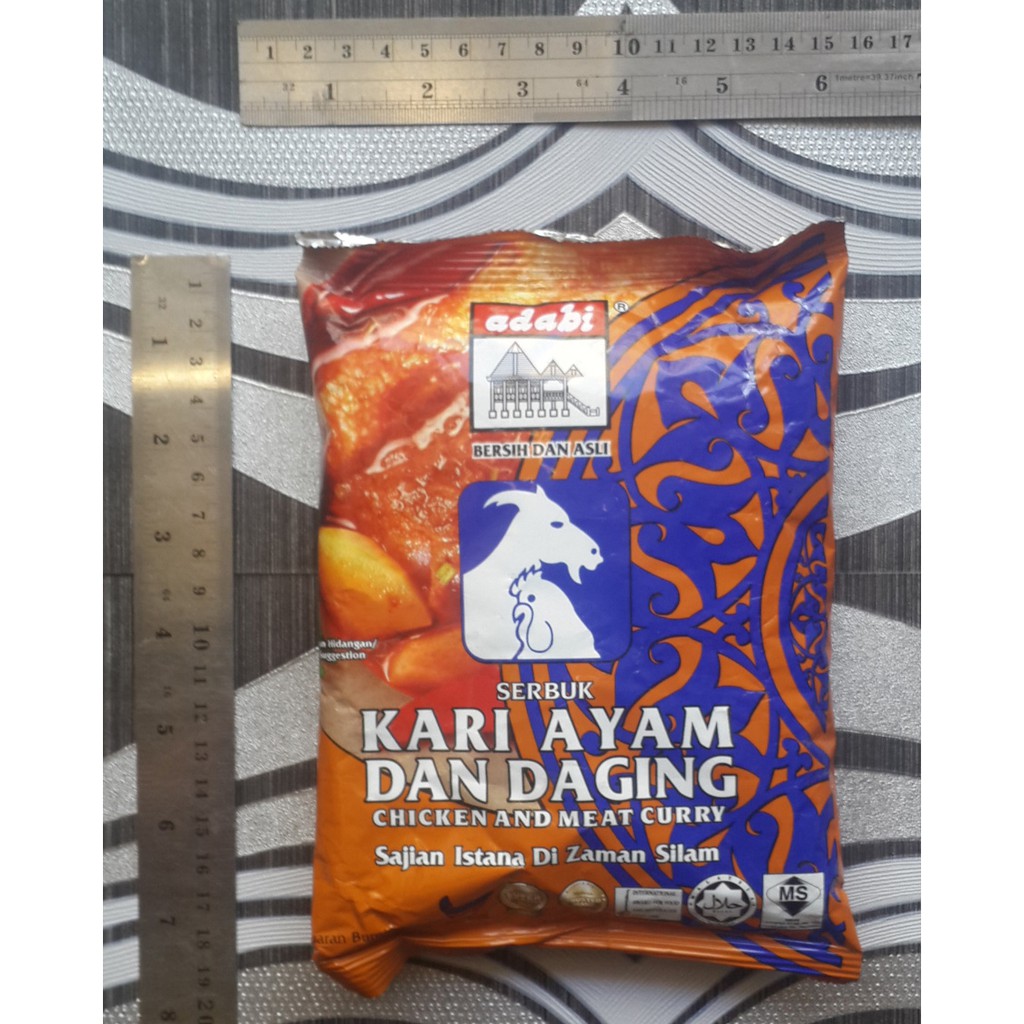 

Adabi serbuk kari ayam dan daging malaysia 250g