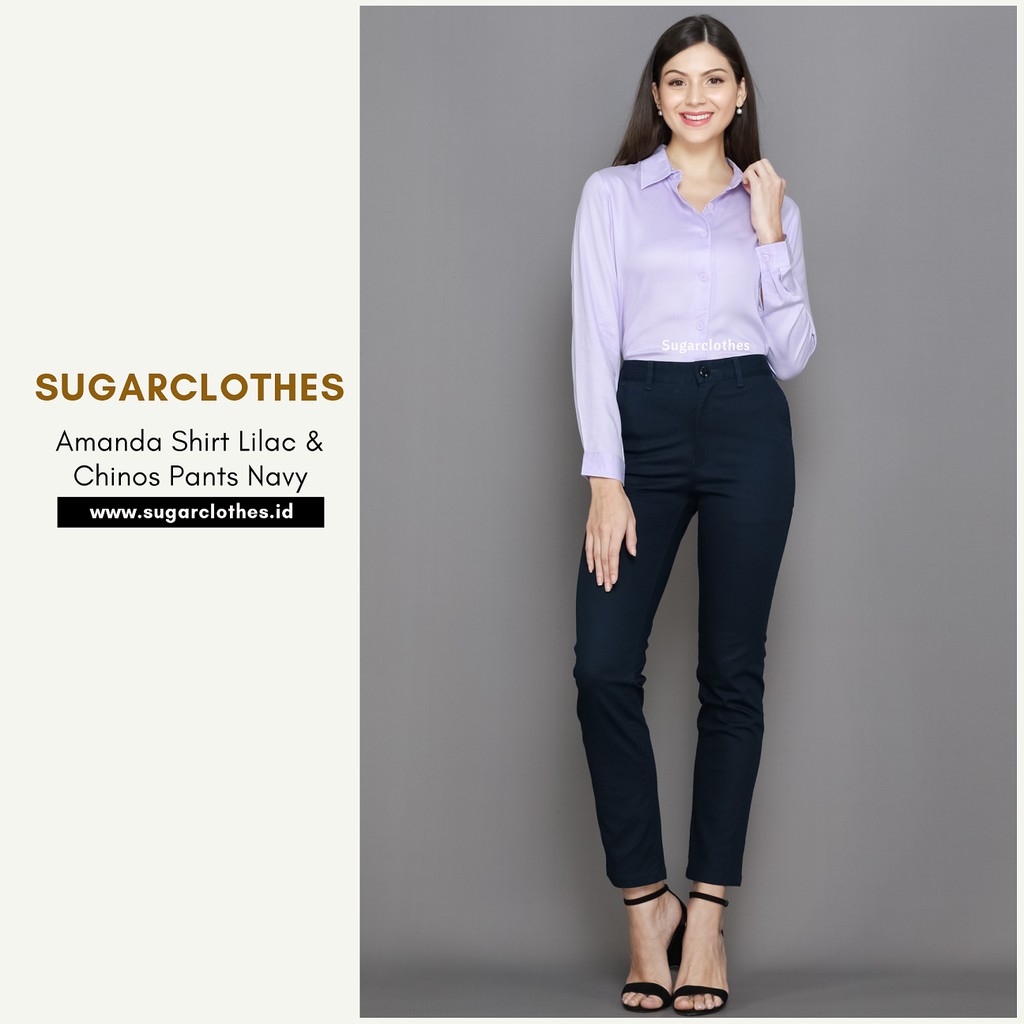 Kemeja Wanita - Amanda Shirt Lilac-2
