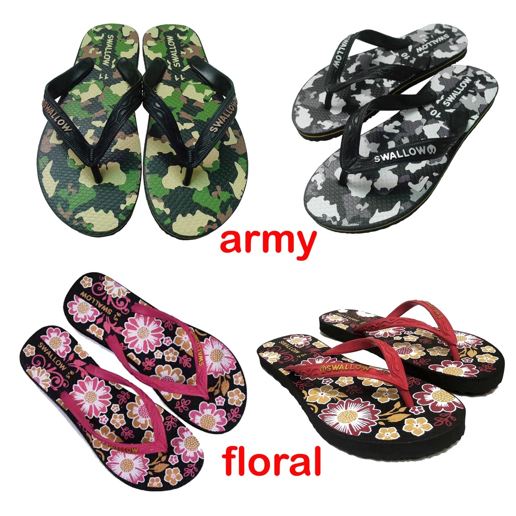 SANDAL JEPIT SWALLOW ARMY &amp; FLORAL