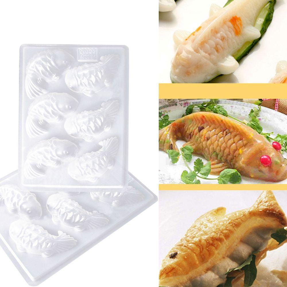 [Elegan] Baking Tools Plastik 3D Ikan Koi Handmade Sugarcraft Fondant DIY Cetakan Mold