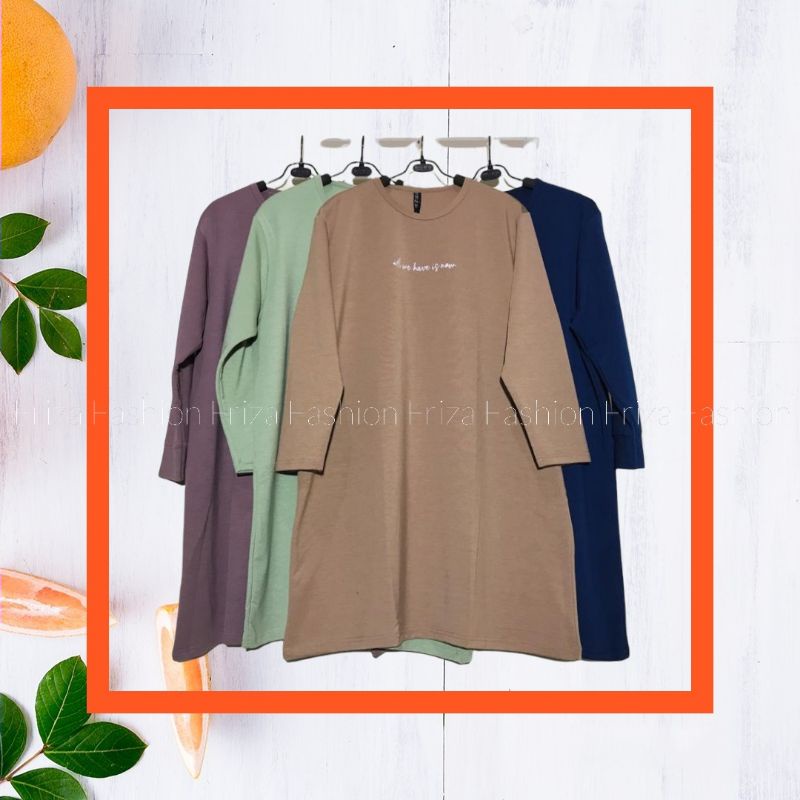 TUNIK KAOS CEWEK ORIGINAL OUTFIT | TUNIK KAOS MUSLIMAH BABYTERRY BERKUALITAS