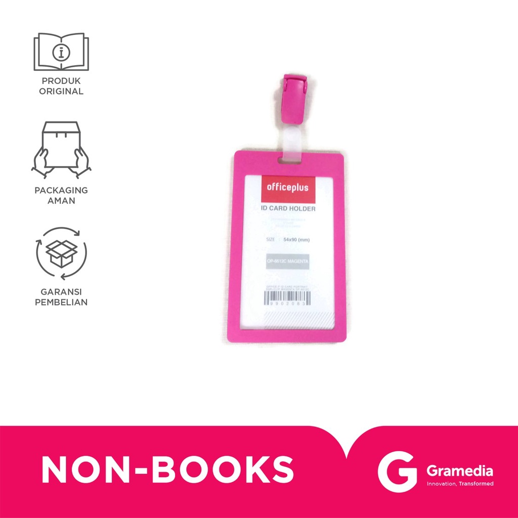 

Office-Plus Id Card Portrait Sqr+Clip Magenta 6612