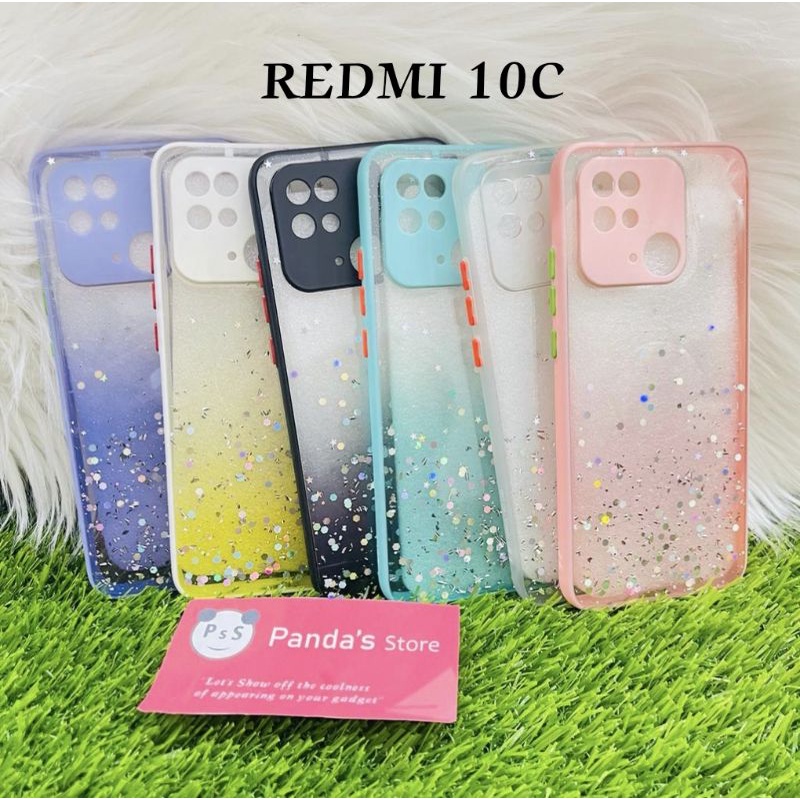 Glitter Case Redmi 10c Funny Color Dengan Pelindung Kamera (PsS)