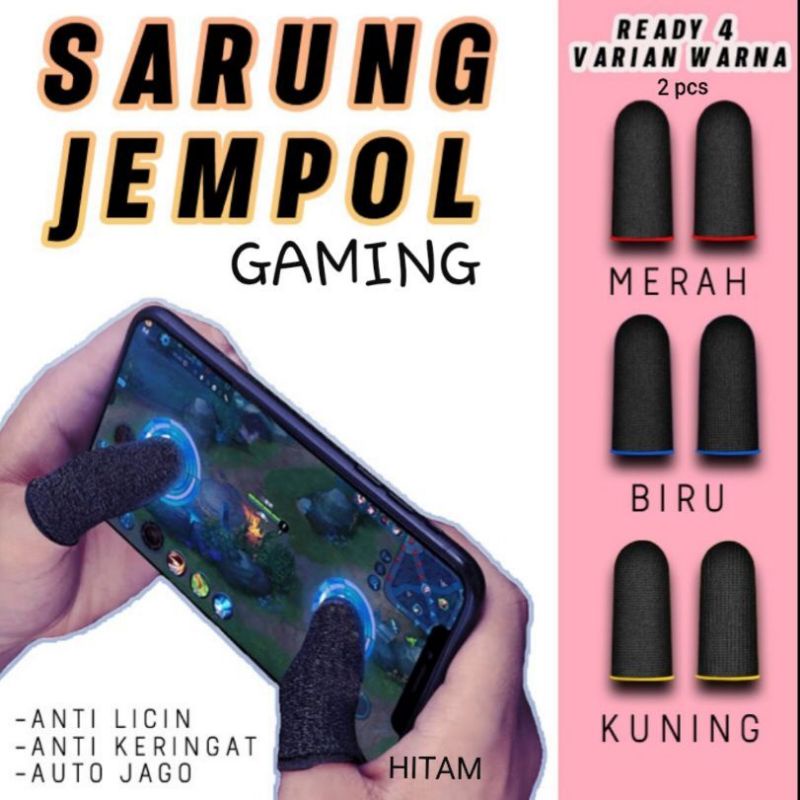 Sarung tangan jempol Hp /Share: SARUNG JARI JEMPOL GAMER ANTI KERINGAT / BASAH GAME PUBG MOBILE LEGEND FREE FIRE SEPASANG