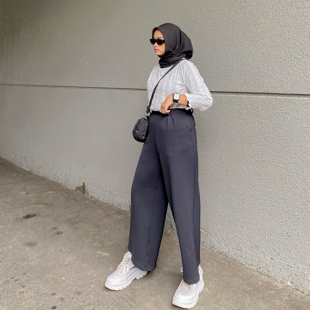 Loose Pants Scuba/Celana kulot wanita/celana kulot scuba/Celana semi formal