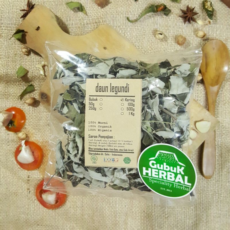 

DAUN LEGUNDI KERING 50 GRAM - Vitex Trifolia - MURNI - JSR - REMPAH - PREMIUM QUALITY