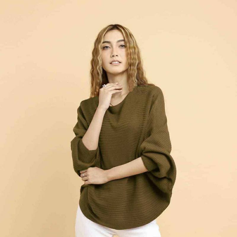 LASVERAL BLOUSE BATWING / SWEATER RAJUT WANITA / BAJU MODEL KELELAWAR PREMIUM
