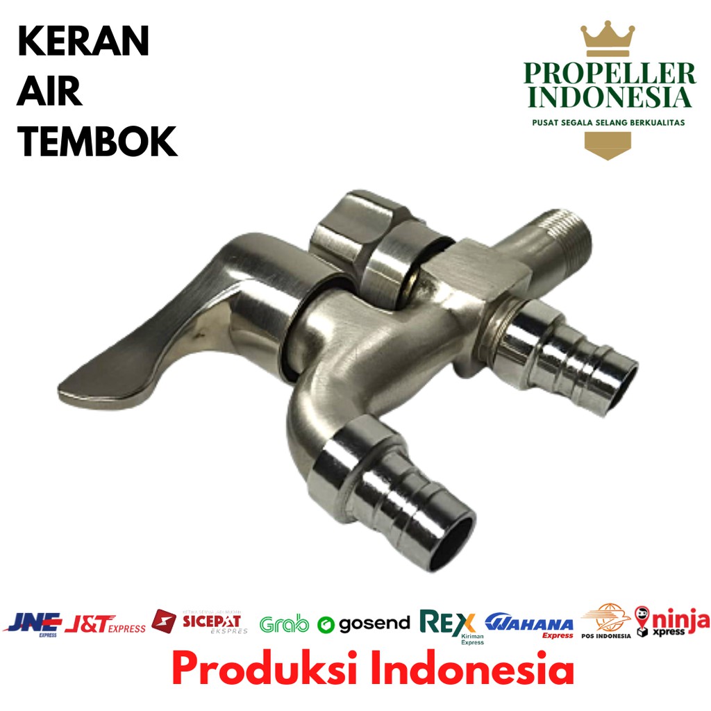 Kran Air Cabang Double Mesin Cuci Stop Keran Shower Bak Mesin Cuci 1/2Inch